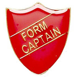 Red Form Captain Shield Badge
