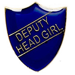 Blue Deputy Head Girl Shield Badge
