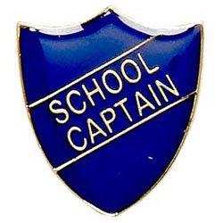 Blue School Captain Shield Badge