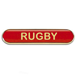 Red Rugby Bar Badge
