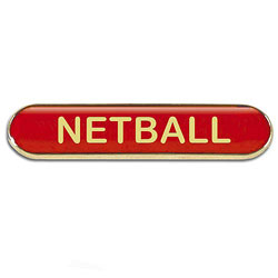 Red Netball Bar Badge