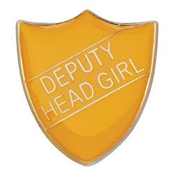 Scholar Pin Badge Deputy Head Girl Yellow 25mm
