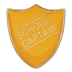 Scholar Pin Badge School Captain Yellow 25mm