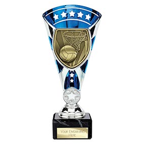 Blue & Silver Cobra Star Netball Cup 210mm