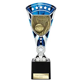 Blue & Silver Cobra Star Netball Cup 230mm