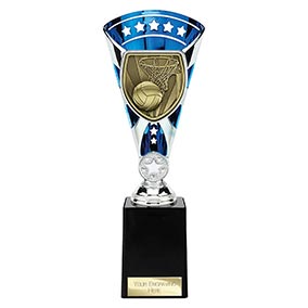 Blue & Silver Cobra Star Netball Cup 255mm