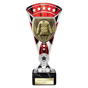 Red & Silver Cobra Star Martial Arts Cup 210mm