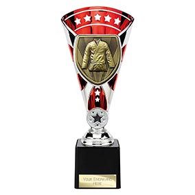 Red & Silver Cobra Star Martial Arts Cup 230mm