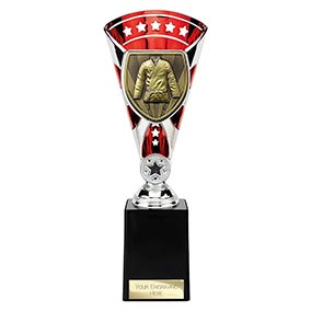 Red & Silver Cobra Star Martial Arts Cup 255mm