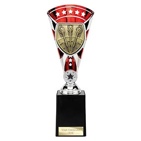 Red & Silver Cobra Star Darts Cup 255mm