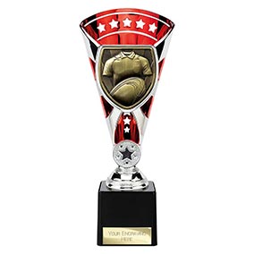 Red & Silver Cobra Star Rugby Cup 230mm