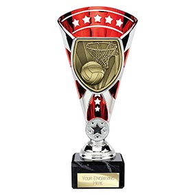 Red & Silver Cobra Star Netball Cup 210mm