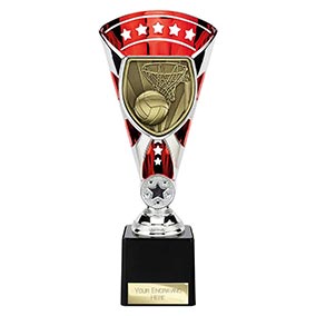 Red & Silver Cobra Star Netball Cup 230mm