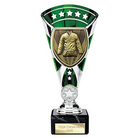 Green & Silver Cobra Star Martial Arts Cup 210mm