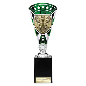 Green & Silver Cobra Star Darts Cup 255mm