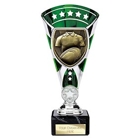 Green & Silver Cobra Star Rugby Cup 210mm