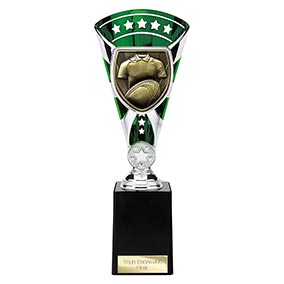 Green & Silver Cobra Star Rugby Cup 255mm