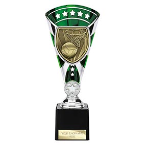 Green & Silver Cobra Star Netball Cup 230mm