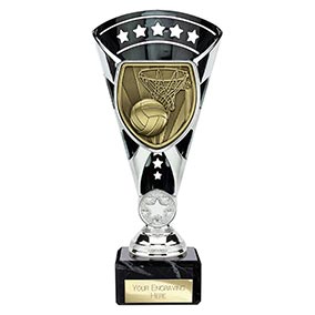 Black & Silver Cobra Star Netball Cup 210mm