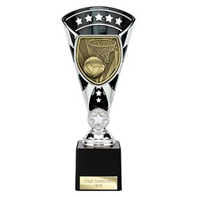 Black & Silver Cobra Star Netball Cup 230mm