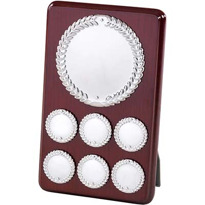 8in Perpetual 6 Silver Shields Plaque