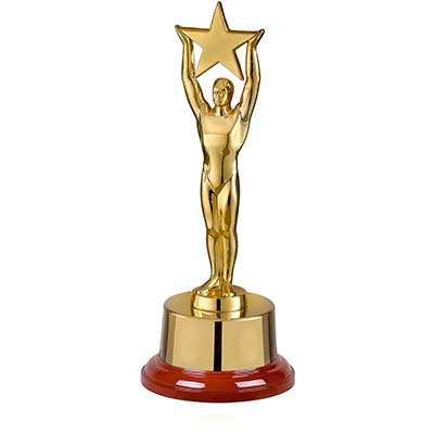 12in Gold Finish Metal Figurine Complete