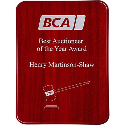 9in x 7in Rosewood Finish Plaque