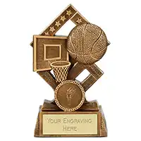 Antique Gold Cube Basketball Award 135mm