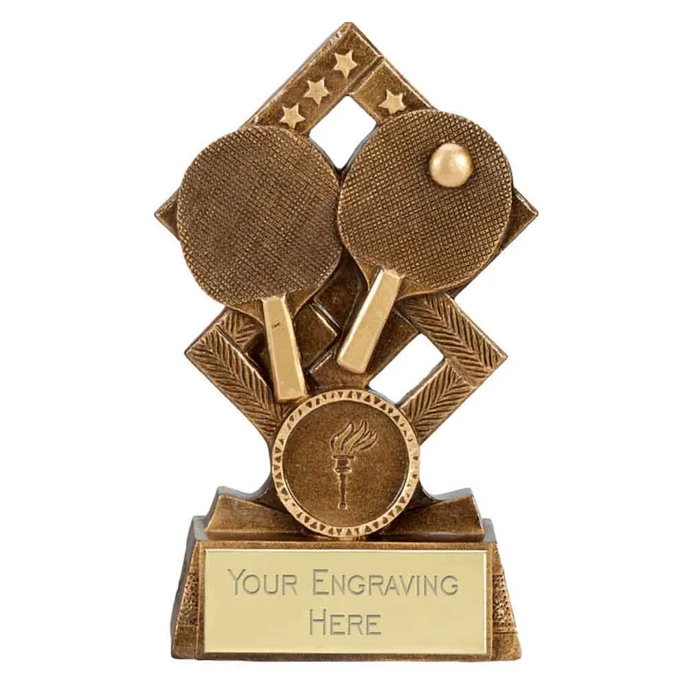 Antique Gold Cube Table Tennis Award 115mm