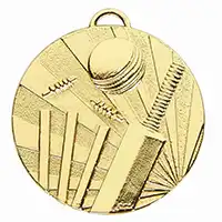 Gold Target Cricket Medal 50mm