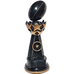 Black Gold Crown Rugby Trophy 23cm