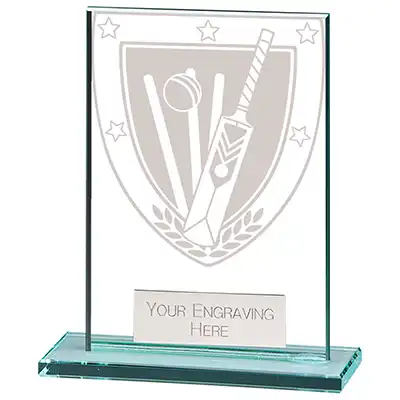 180mm Millenium Glass Cricket Award