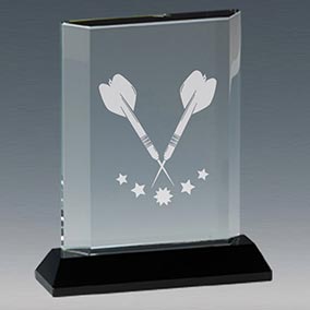 14cm Slab Glass Darts Trophy