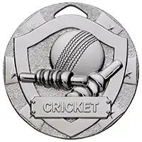 Silver Mini Shield Cricket Medal 50mm