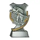 180mm Silver Resin Judo Shield Award