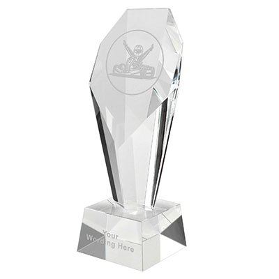 210mm Diamond Optical Crystal Karting Award