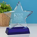 Sapphire Blue Crystal Star Award 15cm