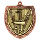 Bronze Cobra Shield Gymnastics Medal 70mm Bronze Cobra Shield Gymnastics Medal 70mm