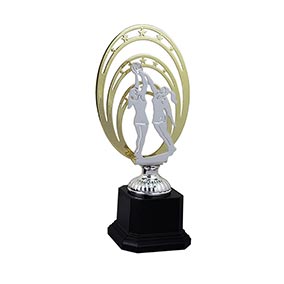 260mm Metallic Oval Netball Trophy