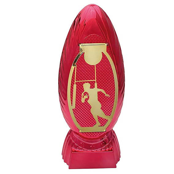 Gold Red Dominator Rugby Award 23cm