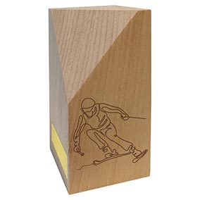 Wood Block Skiing Trophy 140mm