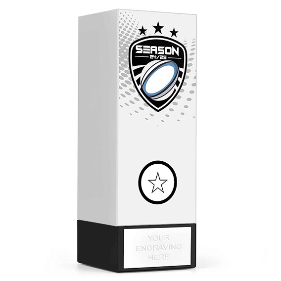 White Icon Geo Rugby Trophy 17cm