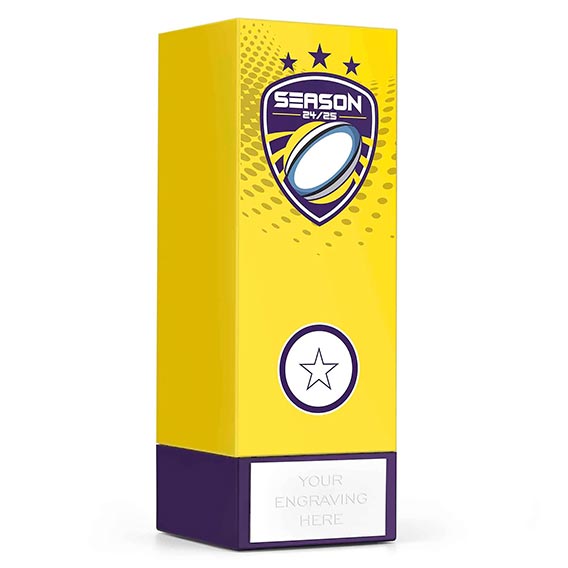 Yellow Icon Geo Rugby Trophy 17cm